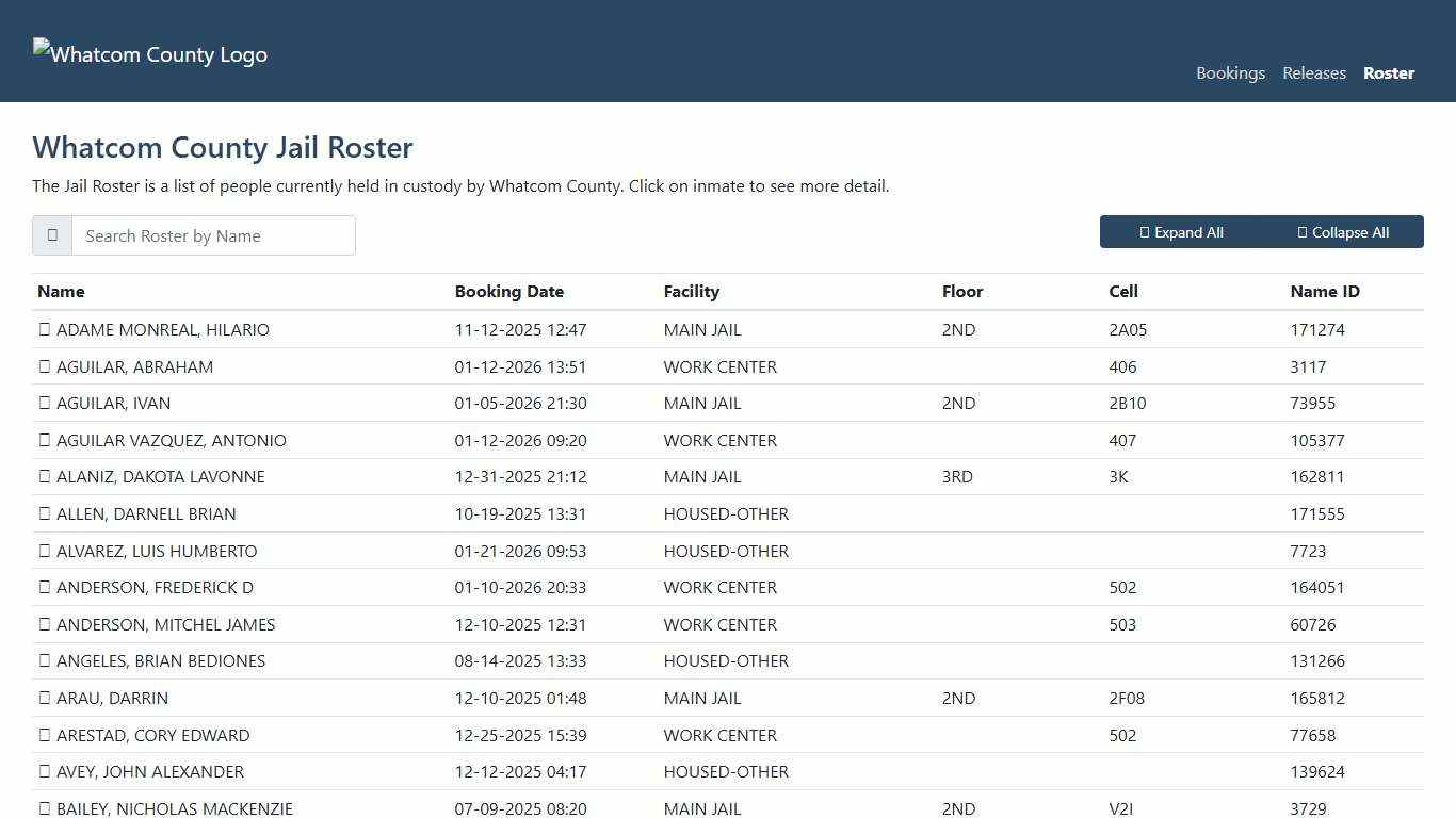 Whatcom County Sheriff's Office | Jail Roster
